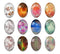 Handmade oval Photo Glass Cabochons Leaves A685