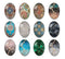 Handmade oval Photo Glass Cabochons geometric Pattern A695