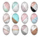 Handmade oval Photo Glass Cabochons geometric A701