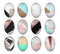 Handmade oval Photo Glass Cabochons geometric A702