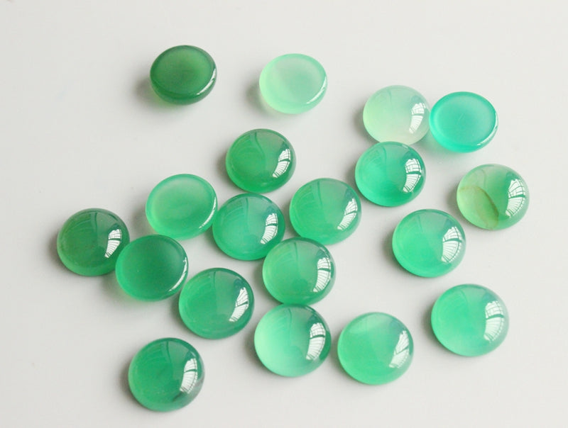 10 pieces 12mm green natural stgreenone Cabochon, Artificial natural stone