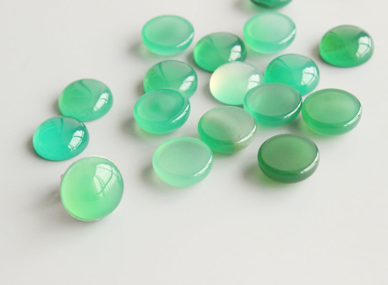 10 pieces 12mm green natural stgreenone Cabochon, Artificial natural stone