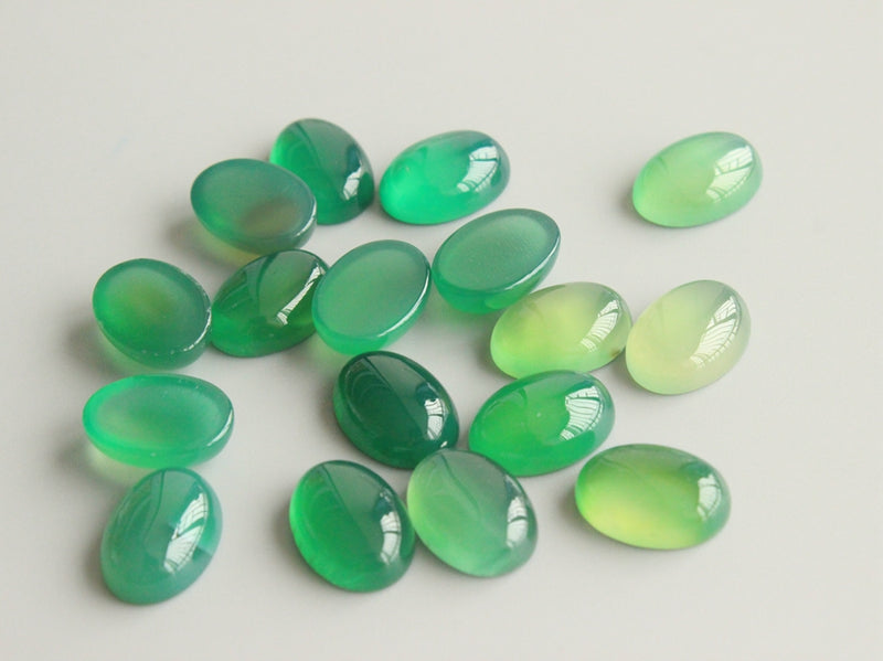 10 pieces 10x14mm natural stgreenone Cabochon, Artificial natural stone