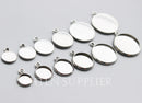 20pcs 8-25mm stainless steel pendant blank Settings,Bezel Pendant base trays