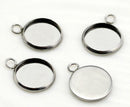 20pcs 8-25mm stainless steel pendant blank Settings,Bezel Pendant base trays