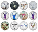 Handmade Round Photo Glass Cabochon deer 1042B