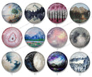 Handmade Round Photo Glass Cabochon landscape 1053B