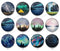 Handmade Round Photo Glass Cabochon landscape 1058B