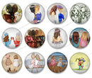 Handmade Round Photo Glass Cabochon character 1075B