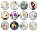 Handmade Round Photo Glass Cabochon Cartoon character 1080B