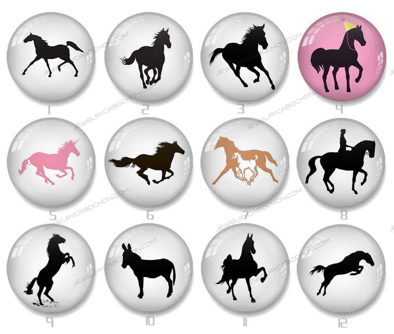 Handmade Round Photo Glass Cabochon deer 1109B