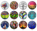 Handmade Round Photo Glass Cabochon tree 1118B