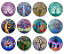 Handmade Round Photo Glass Cabochon tree 1120B