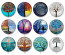 Handmade Round Photo Glass Cabochon tree 1124B