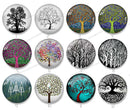 Handmade Round Photo Glass Cabochon tree 1125B