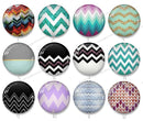 Handmade Round Photo Glass Cabochon geometric stripe 1149B