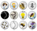 Handmade Round Photo Glass Cabochon bee 1165B