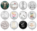 Handmade Round Photo Glass Cabochon Text 1174B