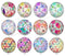 Handmade Round Photo Glass Cabochon flower 1186B