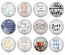 Handmade Round Photo Glass Cabochon Words 1201B