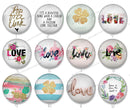 Handmade Round Photo Glass Cabochon Words 1207B