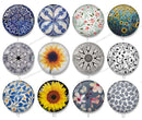 Handmade Round Photo Glass Cabochon flower 1234B