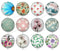 Handmade Round Photo Glass Cabochon flower 1235B