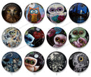 Handmade Round Photo Glass Cabochon owl 1239B