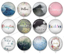 Handmade Round Photo Glass Cabochon 1280B