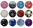 Handmade Round Photo Glass Cabochon snowflake 1284B