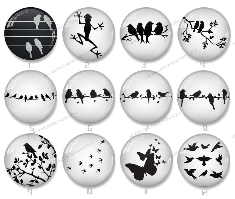 Handmade Round Photo Glass Cabochon 1289B