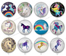 Handmade Round Photo Glass Cabochon unicorn B1292B