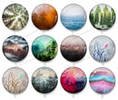 Handmade Round Photo Glass Cabochon landscape 1315B