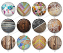 Handmade Round Photo Glass Cabochon geometric 1326B