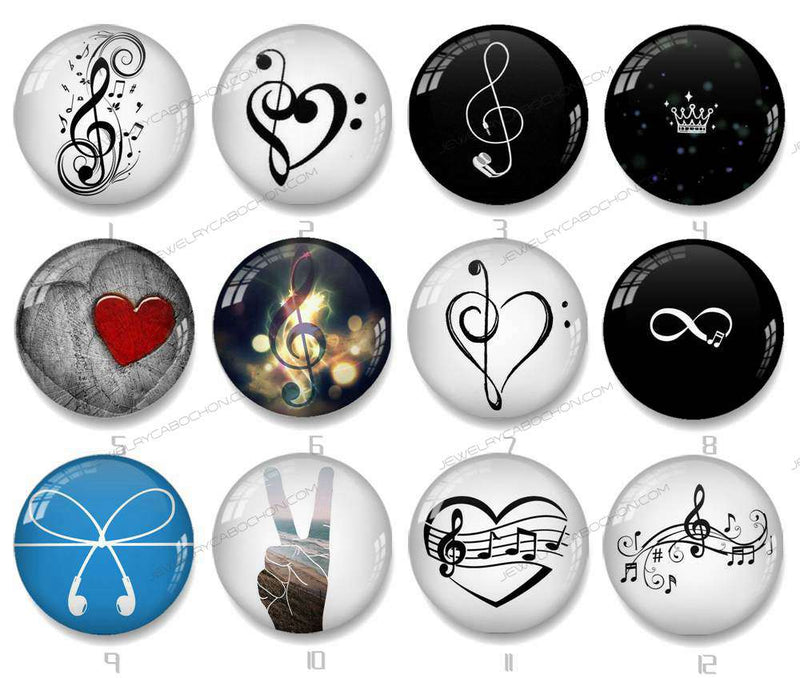 Handmade Round Photo Glass Cabochon 1390B