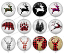 Handmade Round Photo Glass Cabochon deer 1419B