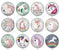 Handmade Round Photo Glass Cabochon unicorn 1425B