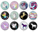 Handmade Round Photo Glass Cabochon unicorn 1426B