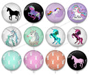 Handmade Round Photo Glass Cabochon unicorn 1427B