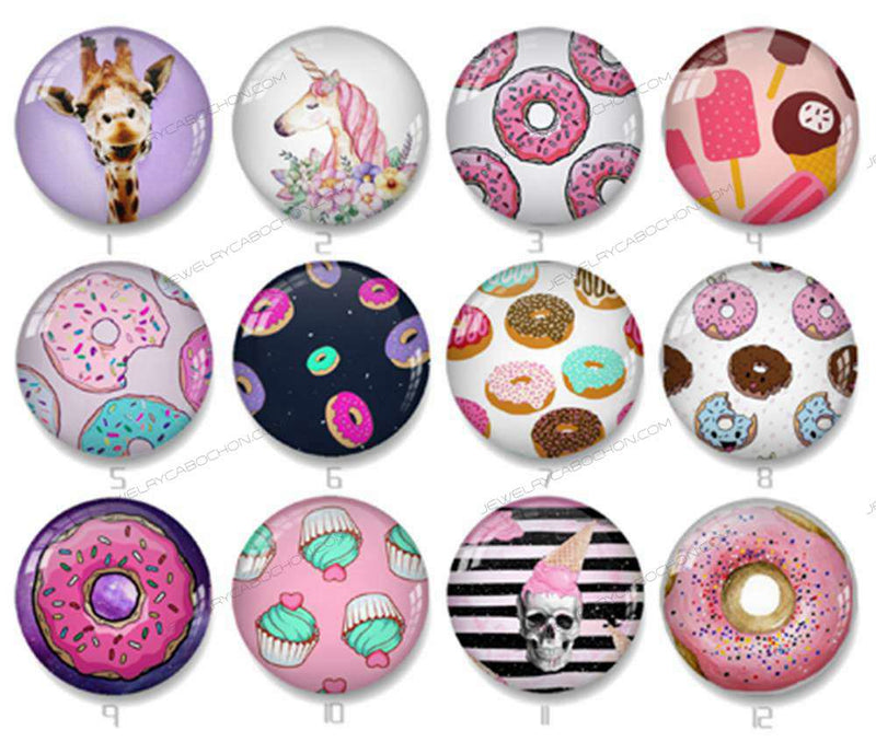 Handmade Round Photo Glass Cabochon animal 1440B