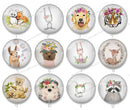 Handmade Round Photo Glass Cabochon animal 1469B