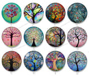 Handmade Round Photo Glass Cabochon plant tree 1482B