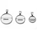 20pcs 6/8/10/12/14/16/18/20/25mm stainless steel pendant blank Settings,Bezel Pendant base trays