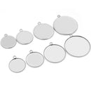 20pcs 18/20/25/30mm stainless steel tooth pendant blank Settings,Bezel Pendant base trays