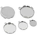 20pcs 12mm 15mm 20mm 25mm stainless steel Crown pendant blank Settings,Bezel Pendant base trays