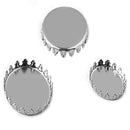 50pcs 13x18mm/ 18x25mm Crown Oval Stainless Steel Bezel Cups,Charms Bezel Cabochon Setting Trays ,Glass Bezel Blanks