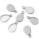 20pcs Stainless Steel Teardrop 10x4mm Bezel,Cabochon Settings,Glass Bezel Blanks