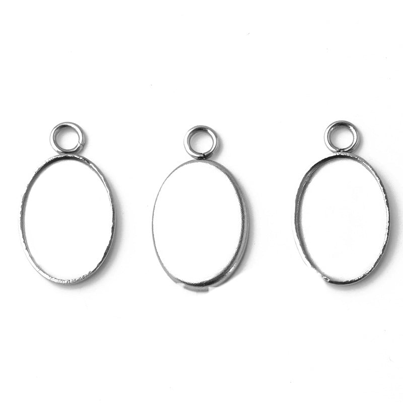 20pcs 10x14mm stainless steel oval pendant blank Settings,Bezel Pendant base trays