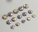 20pcs  8mm 10mm 12mm purple Gold foil Faux Druzy Resin Cabochons, Glitter Resin Cabochons