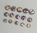 20pcs  8mm 10mm 12mm purple Gold foil Faux Druzy Resin Cabochons, Glitter Resin Cabochons